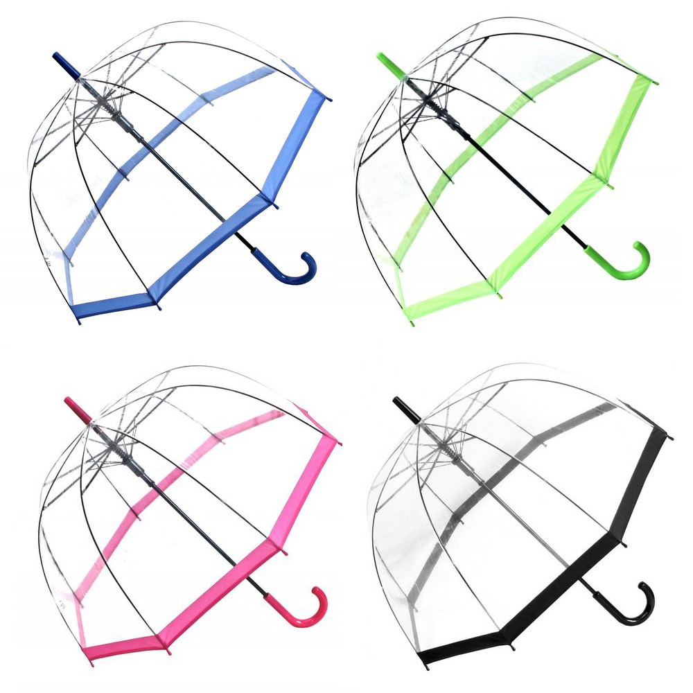Regenschirm Transparent / Durchsichtig Glockenschirm Automatik